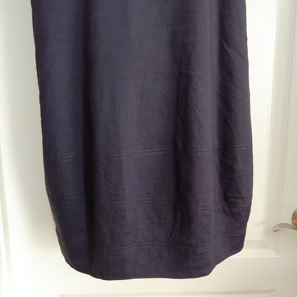 Eileen Fisher Black Linen Blend Shift Dress Lagom Cottage Lagonlook Stretch L - Picture 10 of 14
